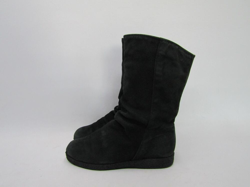 SANTANA CANADA Womens Size 6.5 W Black Leather Mid Calf Fashion Boots